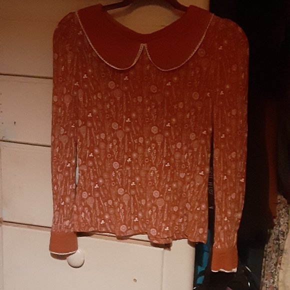 Rare!*Revintara Ginevra Blouse* Peter Pan Collar *Handmade In Poland* size Small - Picture 5 of 6